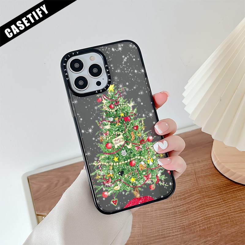 Funda transparente con diseño de oso navideño para iPhone X XR XS SE 7 8 11  12 13 14 15 Pro Mini Plus Pro Max