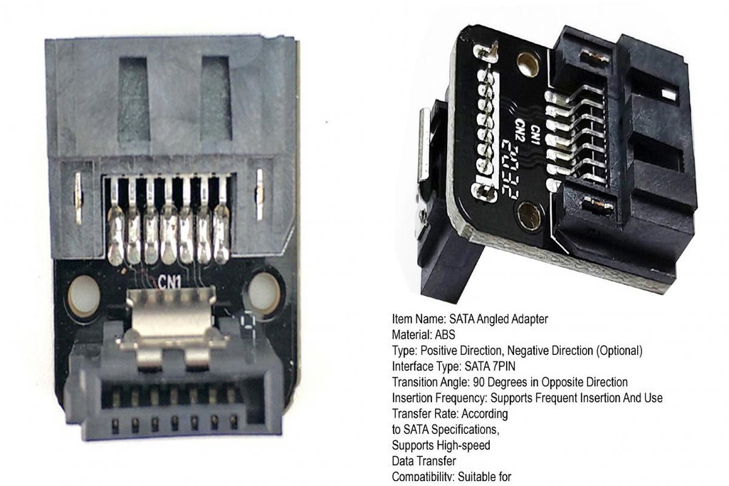 Adaptador SATA 7 Pin A 90 Grados - 2 Piezas, Para SSD/HDD En PC De Sobremesa