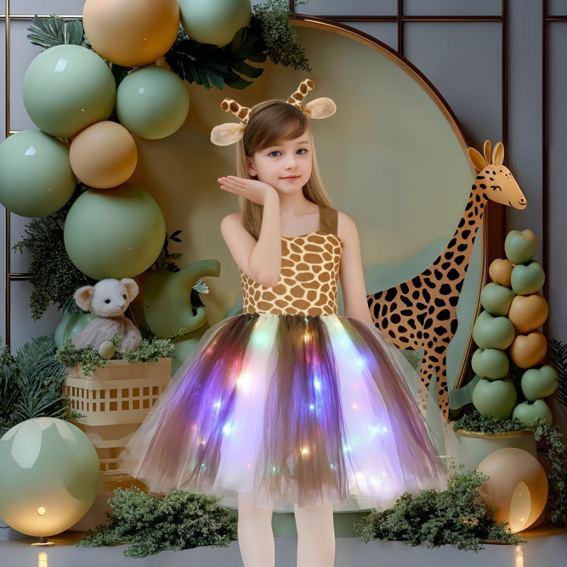 Vestido De Animal Para Niña – Tigre, Leopardo O Vaca, Con Tutú Y Accesorios Para Cosplay Y Fiestas (tallas 1 A 10 Años)