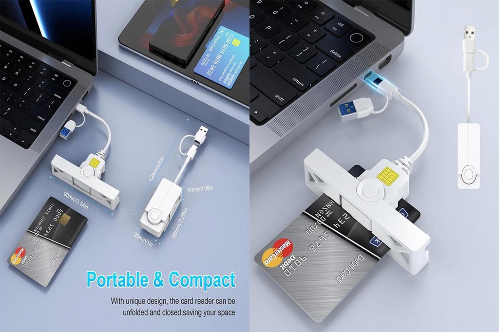Compact Design Card Reader Usb Type-c Fast Dual Connector for Windows ...