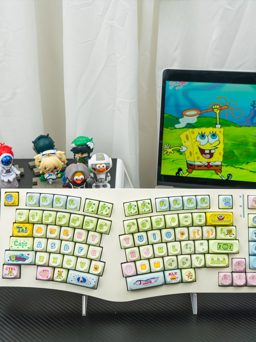 Bob Esponja SquarePants Keycap SO/Cherry Perfil 137 Teclas PBT Cinco ...