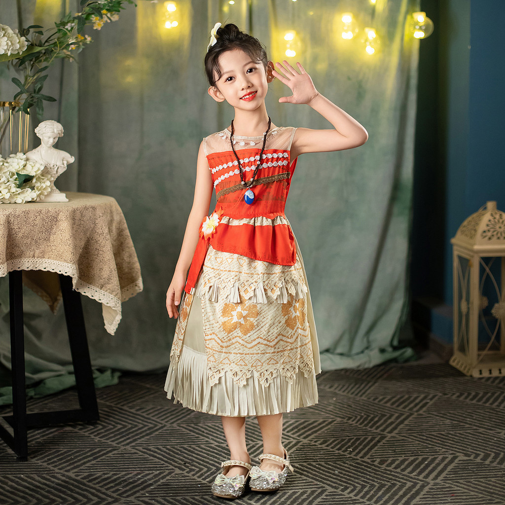 Ninas Moana Vestido De Fiesta Cosplay Disfraz Nina Princesa Fantasia Ropa De Halloween Ninos Vaiana Outfit Shopee Colombia