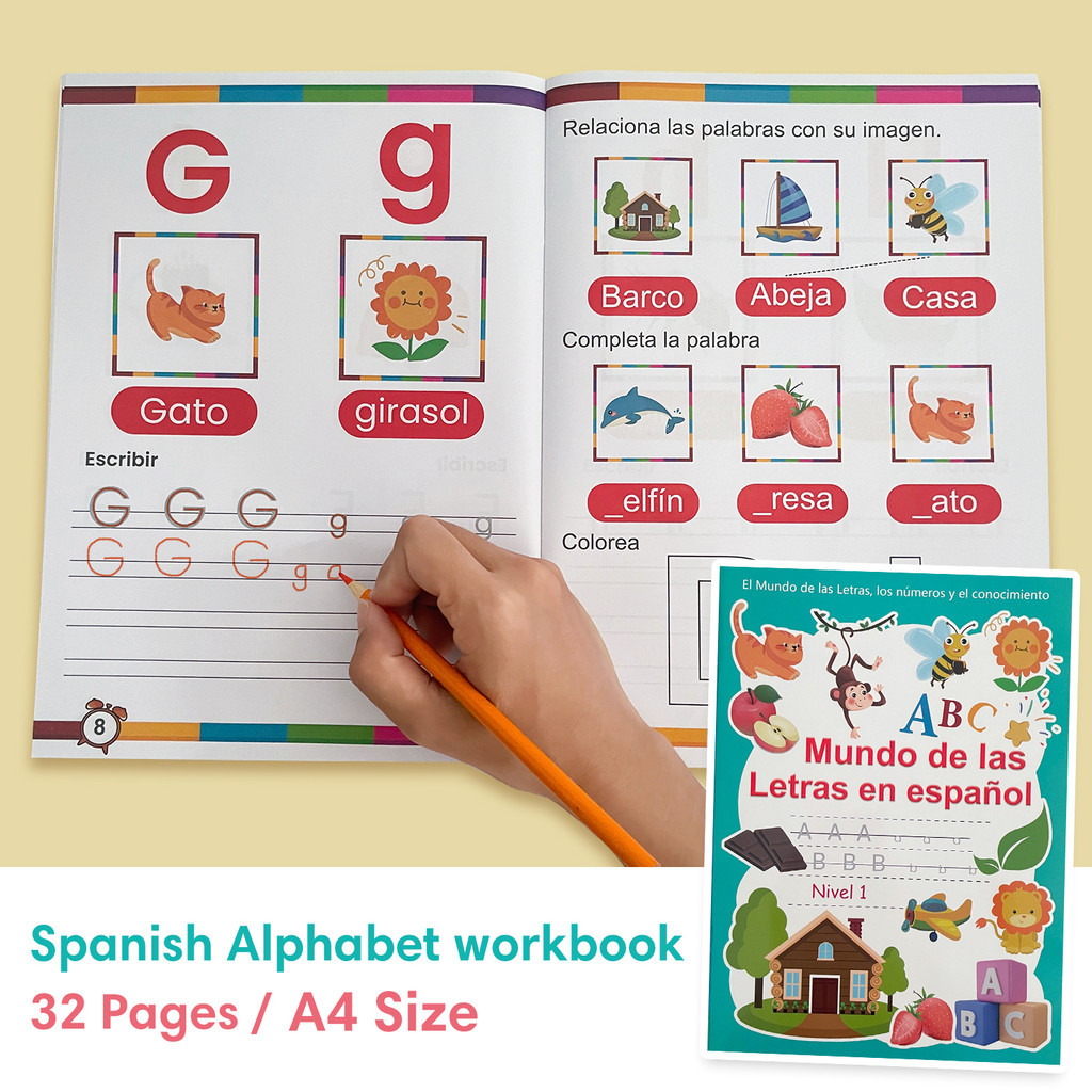 Cuaderno De Trabajo De Trazado Del Alfabeto Español De 32 Páginas Para ...