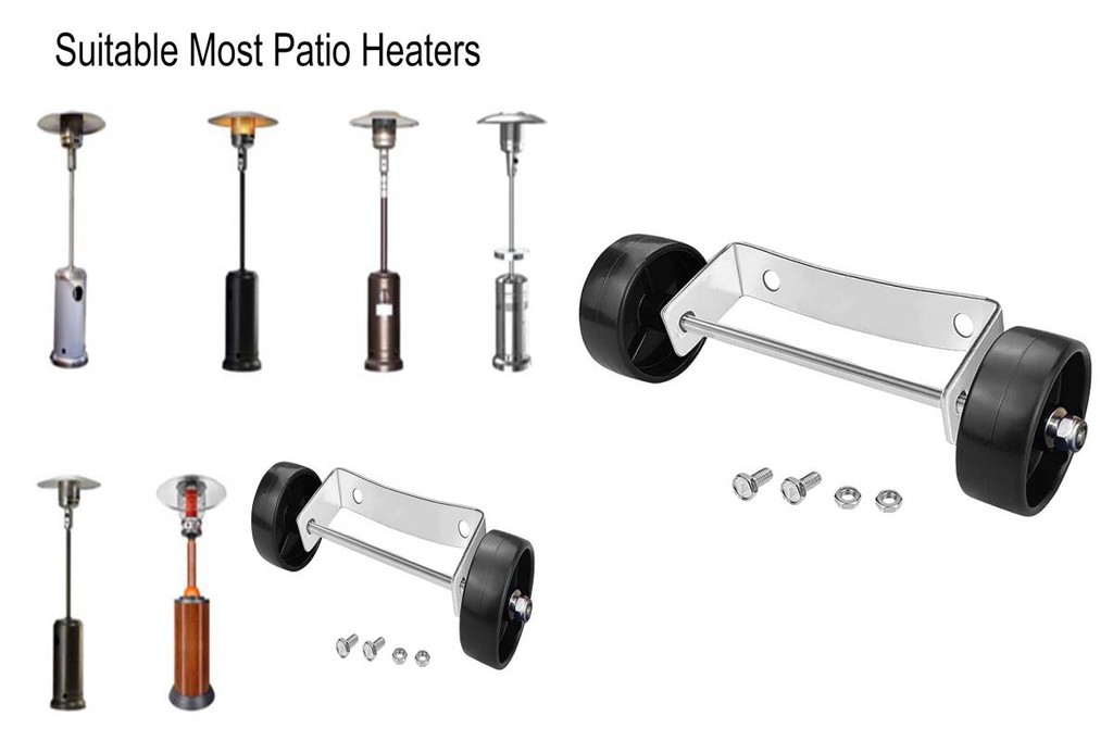 Patio Tall Propane Gas Heater Wheels Accessories Universal Wheel Kit ...