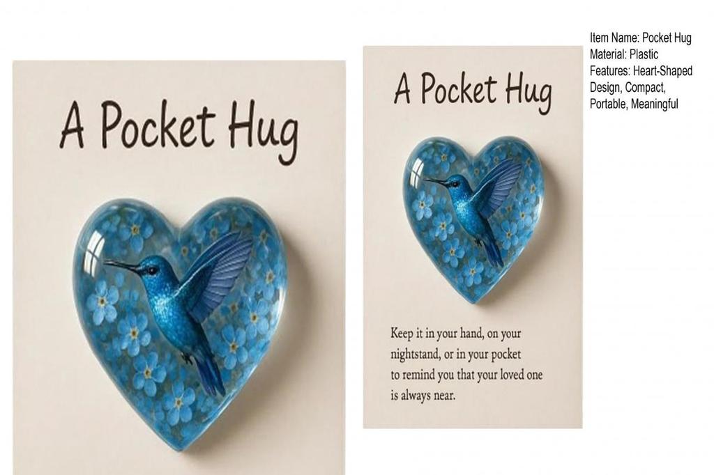 Pocket-sized Hummingbird Pillow Pocket Hug Token Heart-shaped Comfort ...