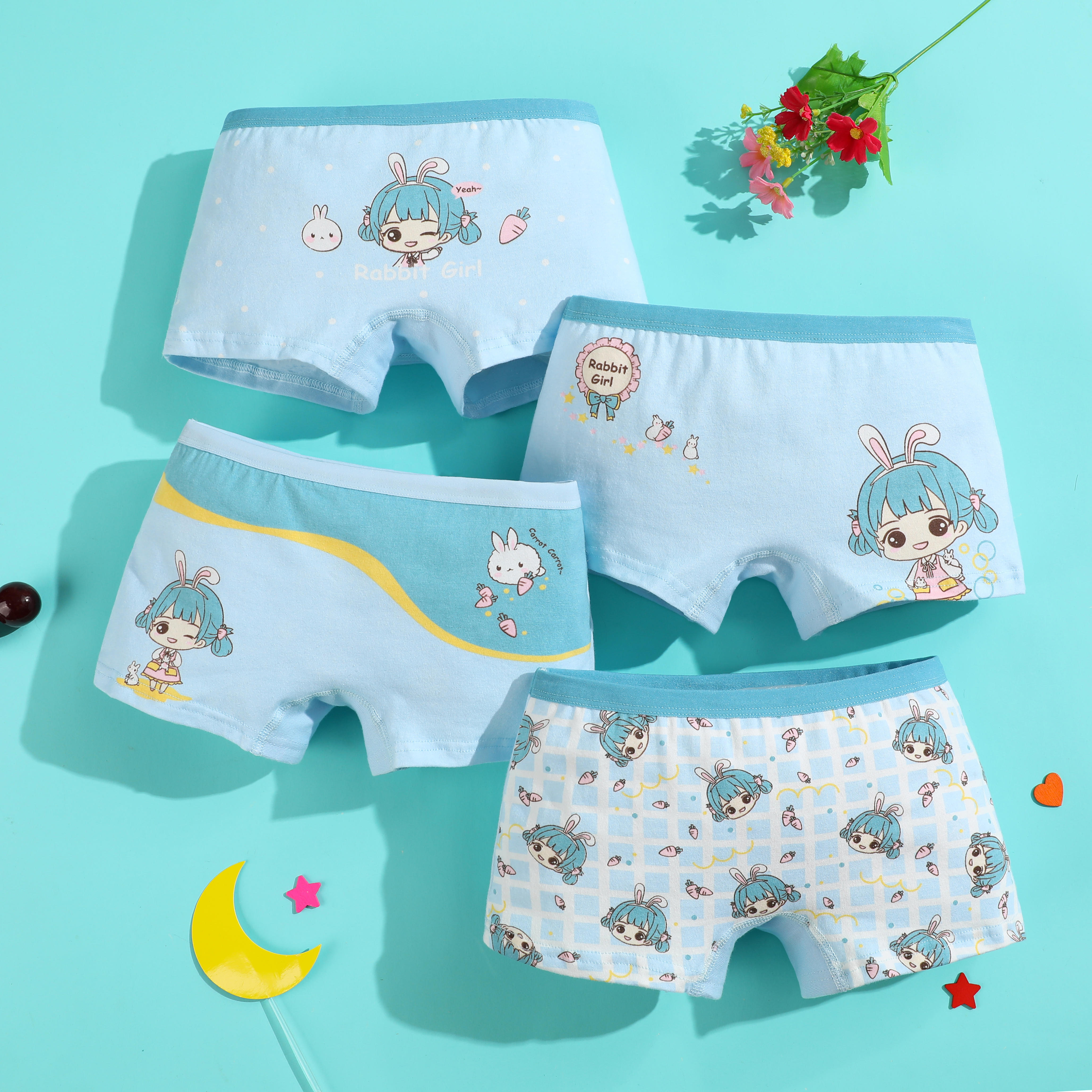 4 Piezas De Ropa Interior Para Niños Y Niñas De Algodón Suave Boxer De  Diseño De Dibujos Animados | Shopee Colombia