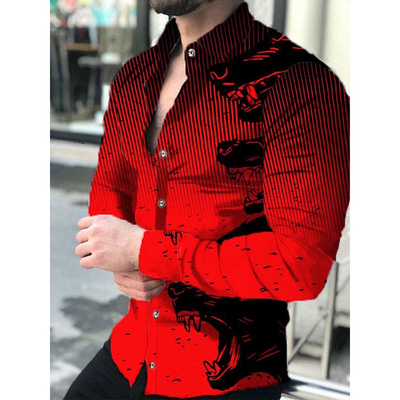 Camisas De Lujo Para Hombres Cuello Abotonado Camisa Casual Diseñador Rayas  Impresión Manga Larga Tops Ropa Para Hombre Fiesta Cárdigan