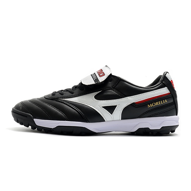 Mizuno Premium MD Grass Nail MORELIA II AS TF Broken Canguro Cuero Blanco Y Negro