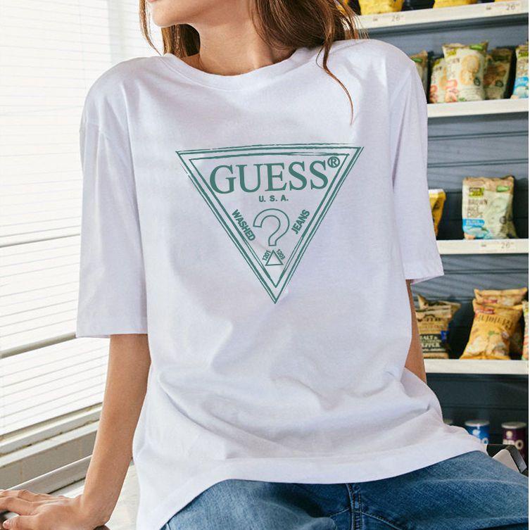 Playera Guess Mujer Logotipo Guess Triangulo, Tshirt Guess